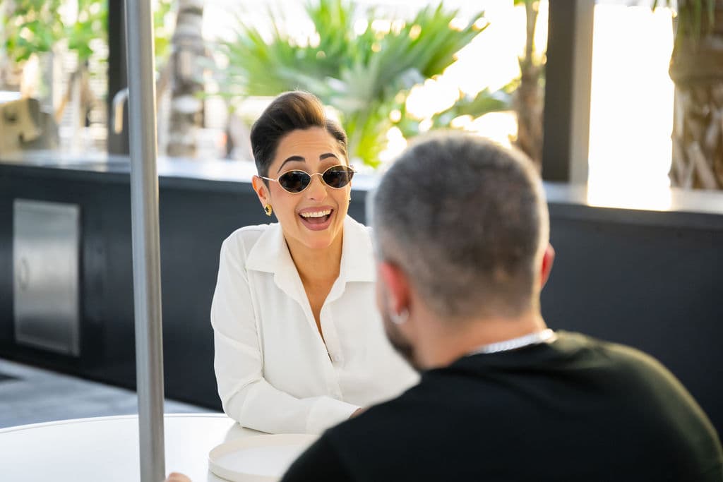 Enjoying the outdoor dining at Metro Parc