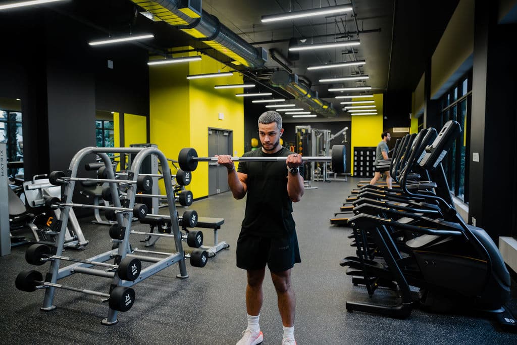 Free weights area at Metro Parc fitness center