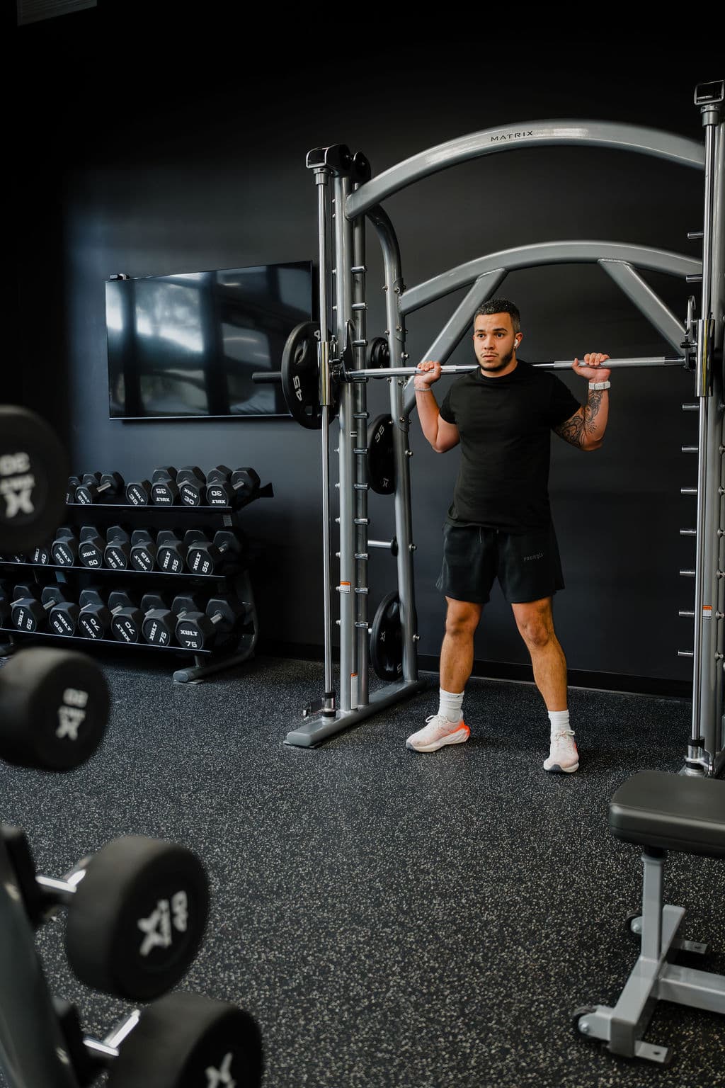 Squat rack at Metro Parc fitness center