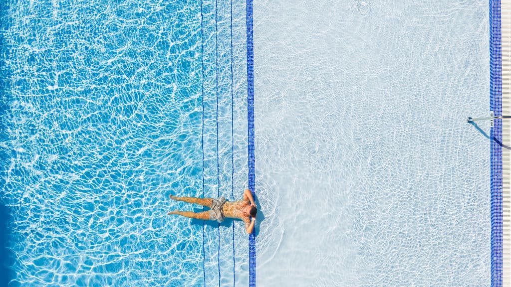 Swimming in the resort-style pool at Metro Parc