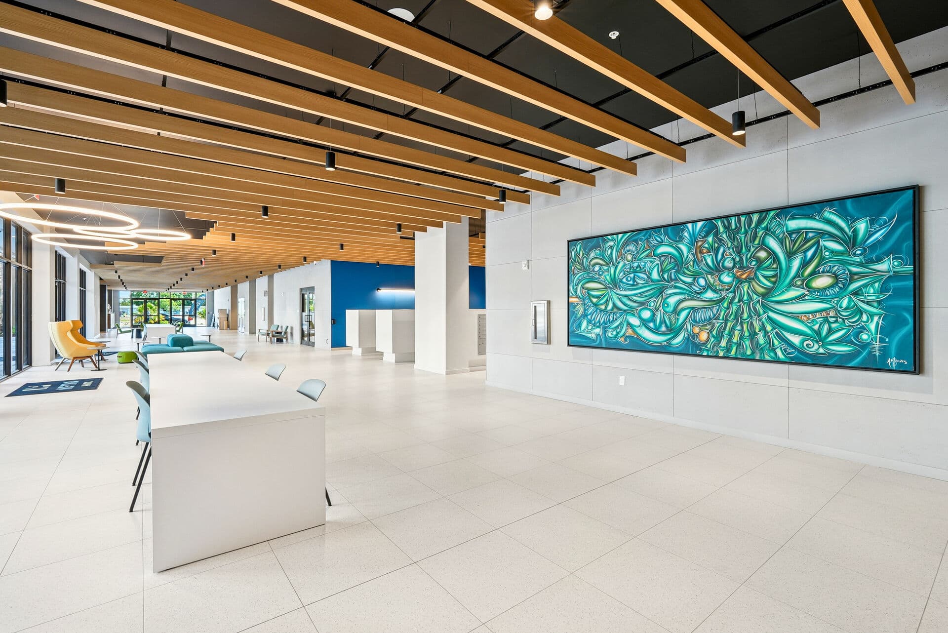 Metro Parc lobby and concierge area in Hialeah FL